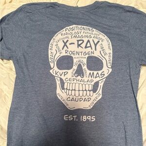 Blue Graphic X-Ray Skull T-Shirt